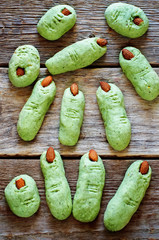 Halloween witch's fingers cookies
