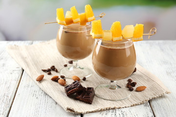 Espresso cocktail served on table