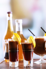 Espresso cocktail served on table