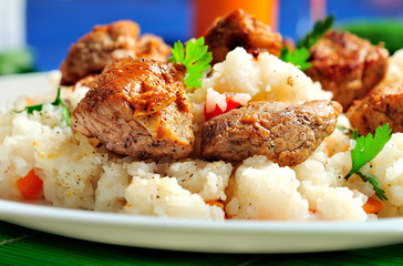 Risotto with meat
