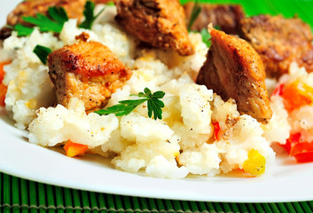 Risotto with meat