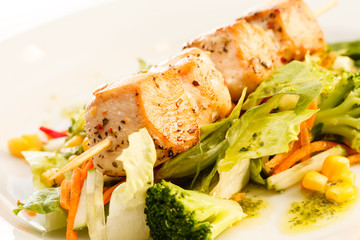 chicken kebab with vegetables