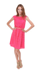 Beautiful young woman isolated on white