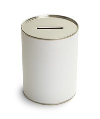 White Donation Can