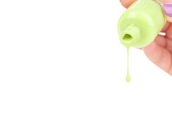 Colorful nail polish, isolated on white