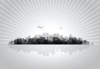 black cityscape overprint background