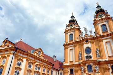 Fototapeta na wymiar West facade of Melk Abbey, Austria