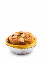 Sweet pastries, croissants and scrolls, bakery.