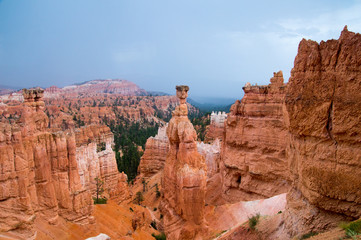 Hoodoos of Bryce Canyon in the rain