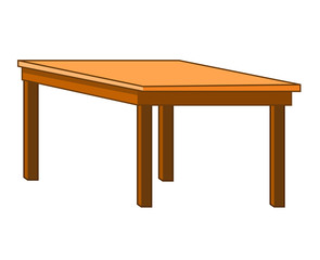Wooden table isolated illustration