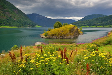 Norwegia ,  krajobraz wiejski, fiord okolice Narviku