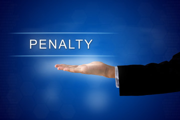 penalty button on virtual screen
