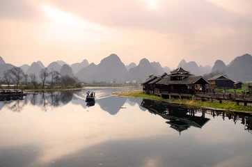 Foto auf Acrylglas Guilin Landschaft in Yangshuo Guilin, China ..