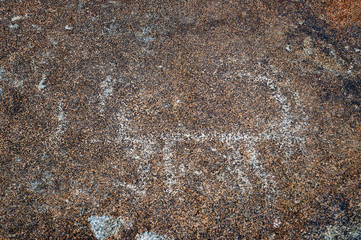 Ancient petroglyph on the stone