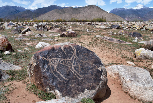 Ancient petroglyph on the stone