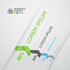 Modern business step origami style options banner