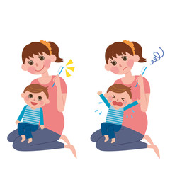 歯磨き　親子　イラスト