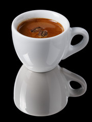 simple cup of freshly made double espresso