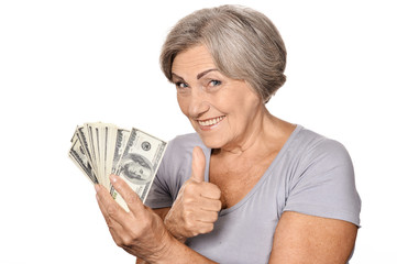 Happy elderly woman