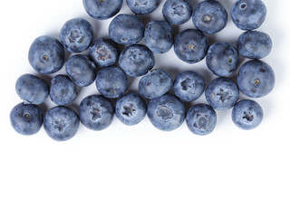 big ripe blueberries from above
