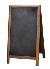 old standing menu blackboard isolated with clipping path