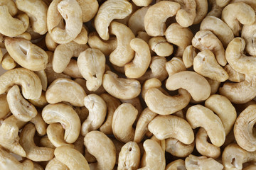 dried cashew nuts close up