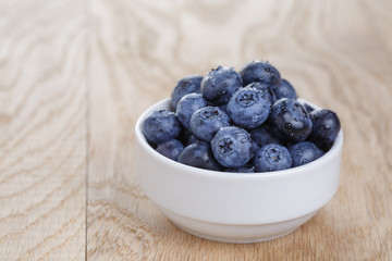organic ripe blueberries in bowl