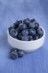 organic ripe blueberries in bowl