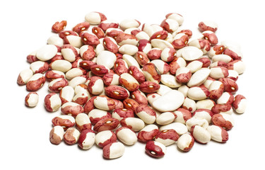 Pile of Painted Pony beans on the white background