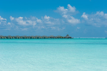 Water villas on tropical island, Maldives