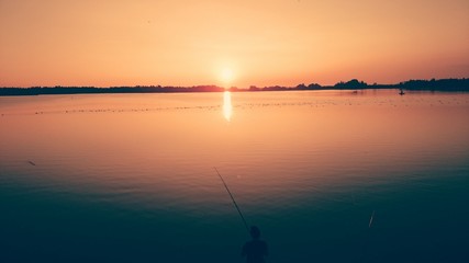 Angler Sonnenuntergang