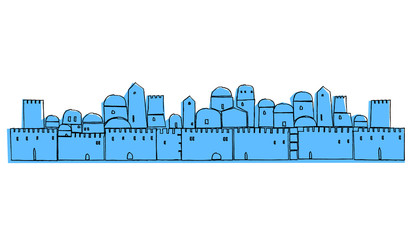 Obraz premium Middle East, Ancient, Abstract Illustration, Old City