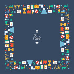 Naklejka premium Frame of flat colorful business and finance infographic design