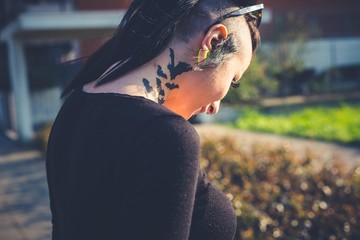 young beautiful punk dark girl