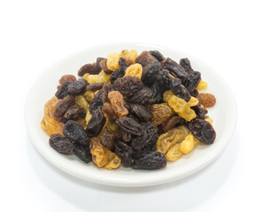 Raisin on plate isolated