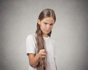 girl gesturing with thumbs, you are going to get zero