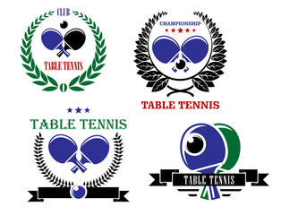 Table tennis emblems and symbols