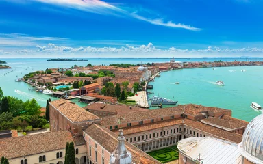 Rolgordijnen San Giorgio Maggiore en Giudecca-eilanden in Venetië, Italië © Ekaterina Belova