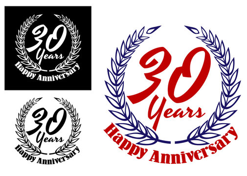 30 years Happy Anniversary icons
