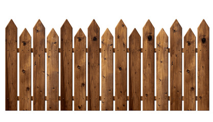Wooden fence isolated on white background
