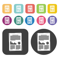 Documents With Charts Icon. Planning And Business Strategy Icons