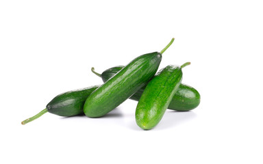 Four fresh cucumbers.