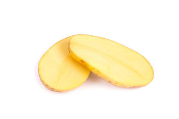 Sliced ripe potato.