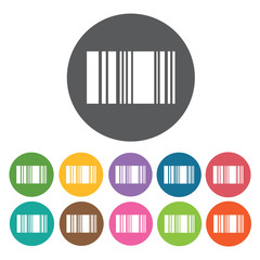 Barcode Icon. Shipping And Logistics Icons Set. Round Colourful
