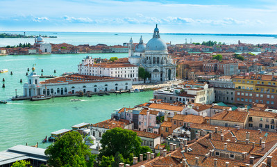 Naklejka premium view of Venice, Grand canal, Basilica Santa Maria della Salute