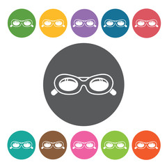 Oversized Sunglasses Thick Rim Outlines Icon. Sunglasses Icons S