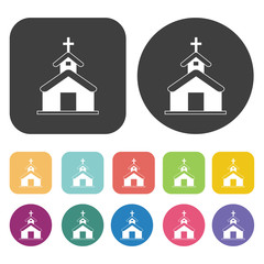 Church icon. Wedding, bride and groom, love, celebration icon se