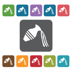 Aquarius Icon. Zodiac Symbol Sign Icons Set. Rectangle Colourful