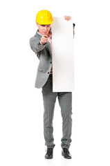 Businessman in hard hat