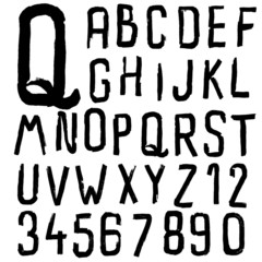 grunge brush alphabet set